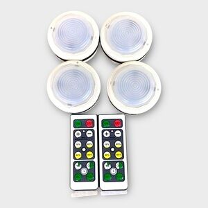 Wall Light Tap Lights Puck Pack of 4 Remote Cabinet‎ Small Spaces Mini Portable